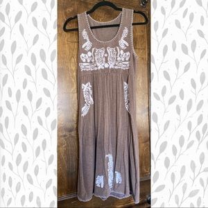 Embroidered cotton sun dress